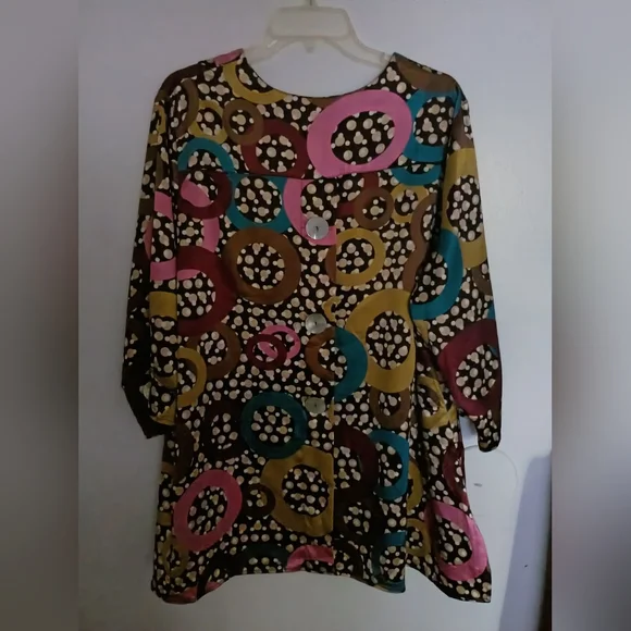 Zadie B's Colorful Women's Blouse Polyester Sz 3x - Picture 3 of 9